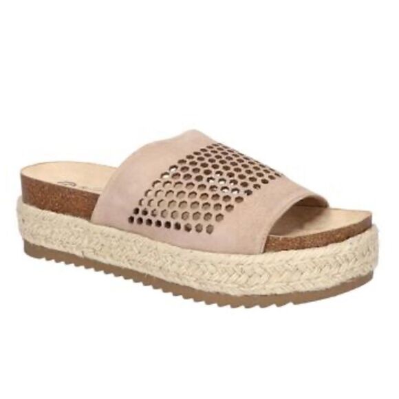 Bella Vita Womens Beverly Taupe Leather Slip On Platform Sandals Shoes NWT 9M - Picture 2 of 11